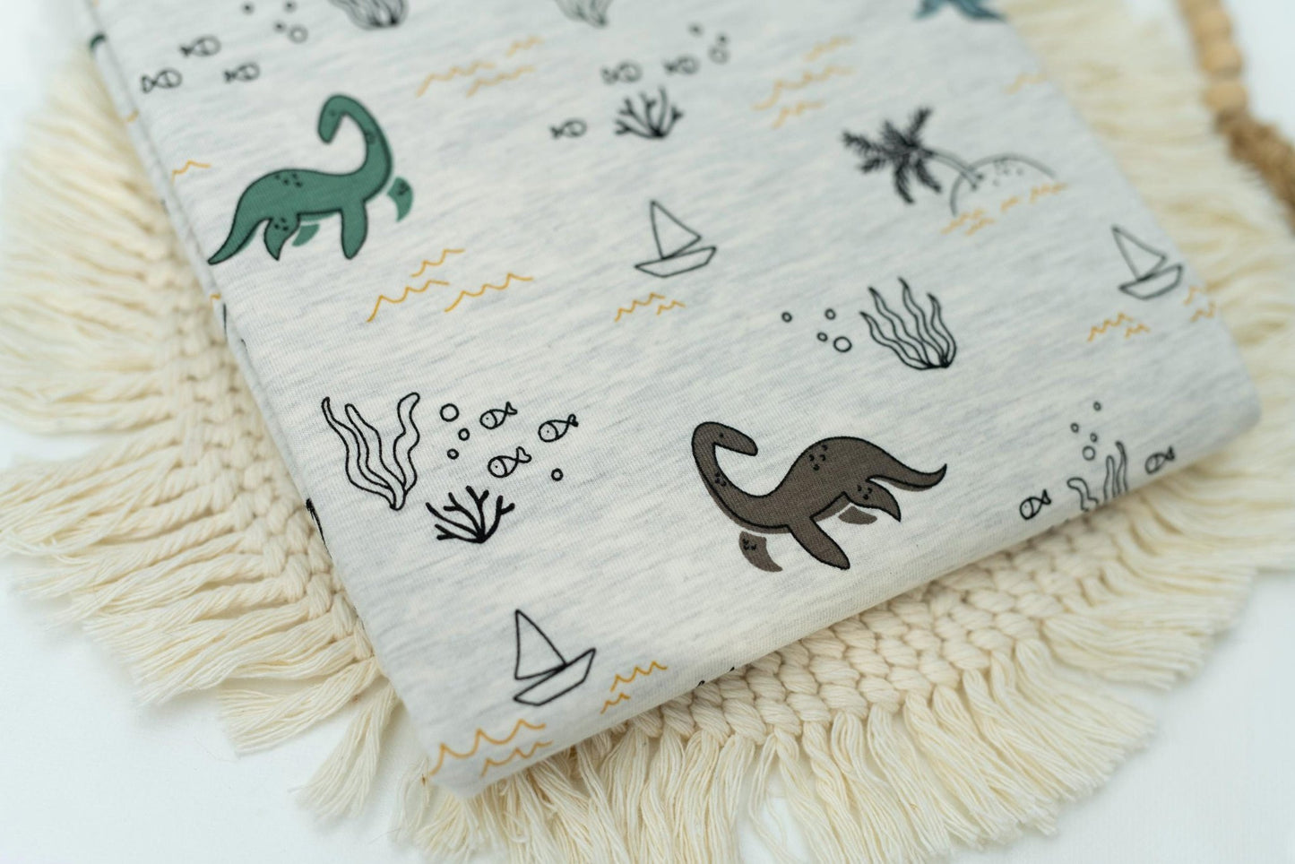 Jersey Stoff - Meerestiere - creme