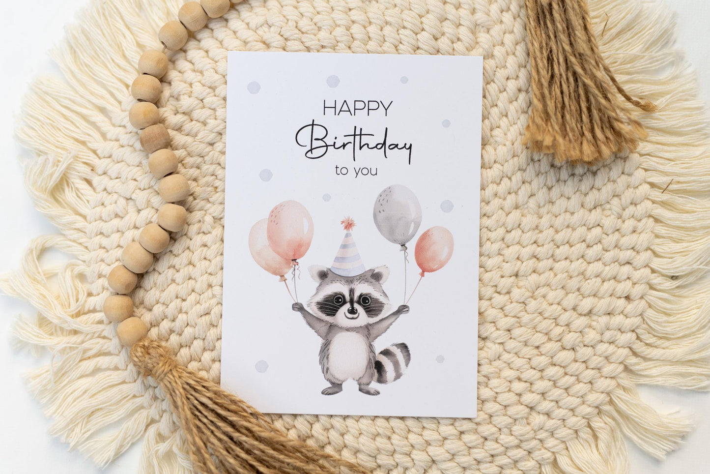 Glückwunschkarte Geburtstag - Waschbär