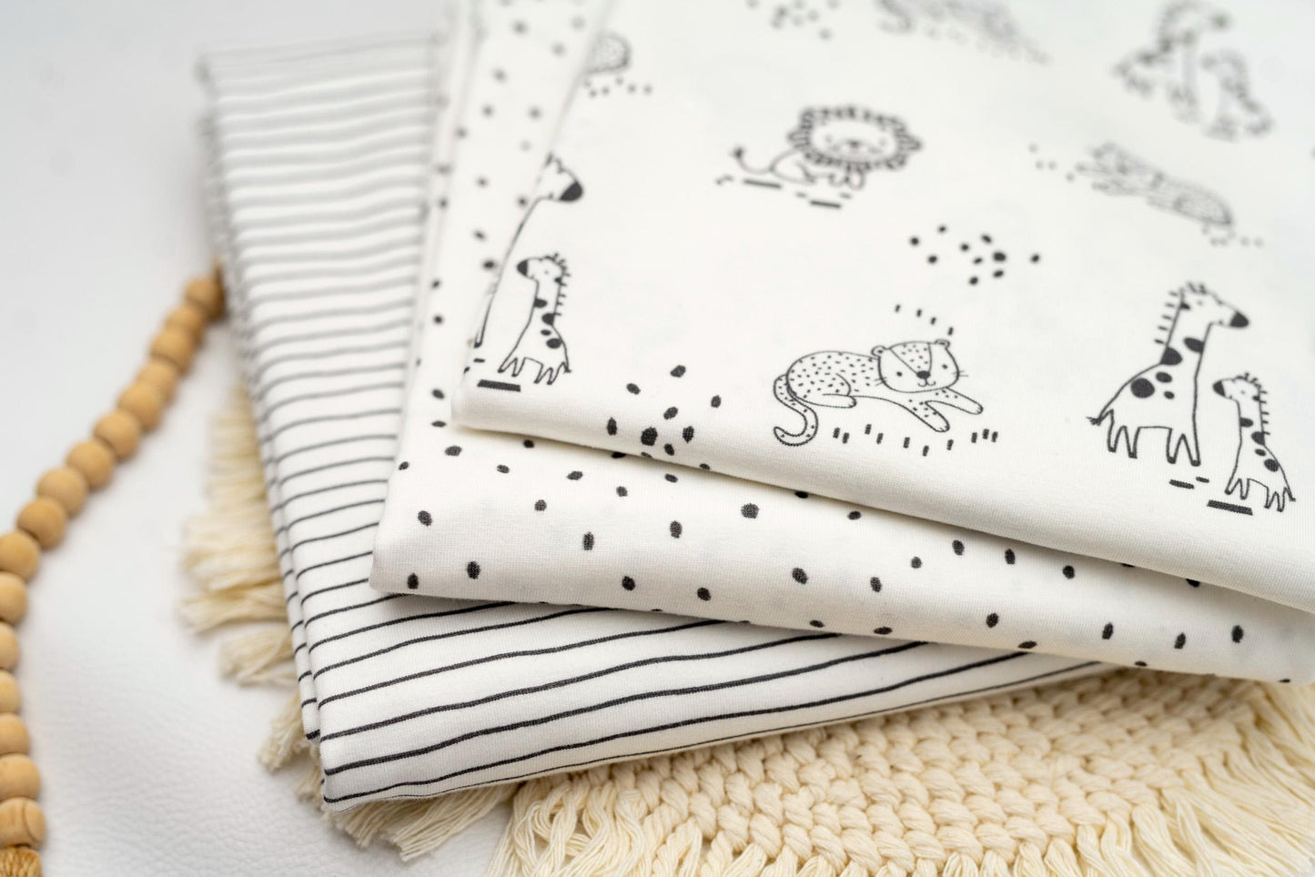 Jersey Stoff- Safari Punkte Streifen