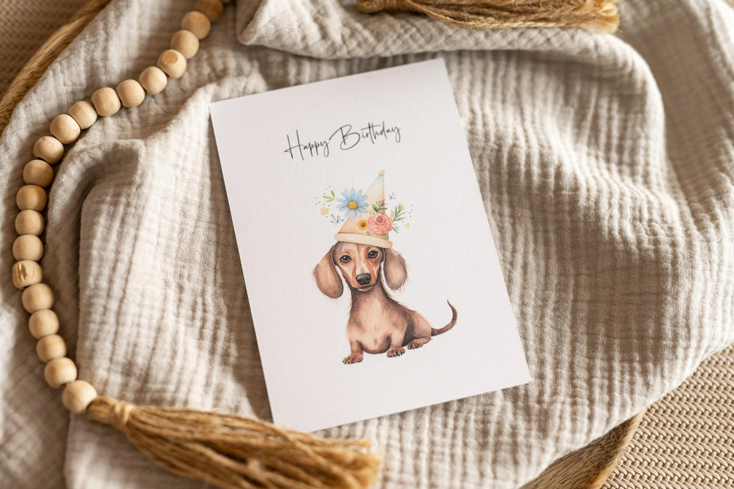 Glückwunschkarte Geburtstag - Dackel