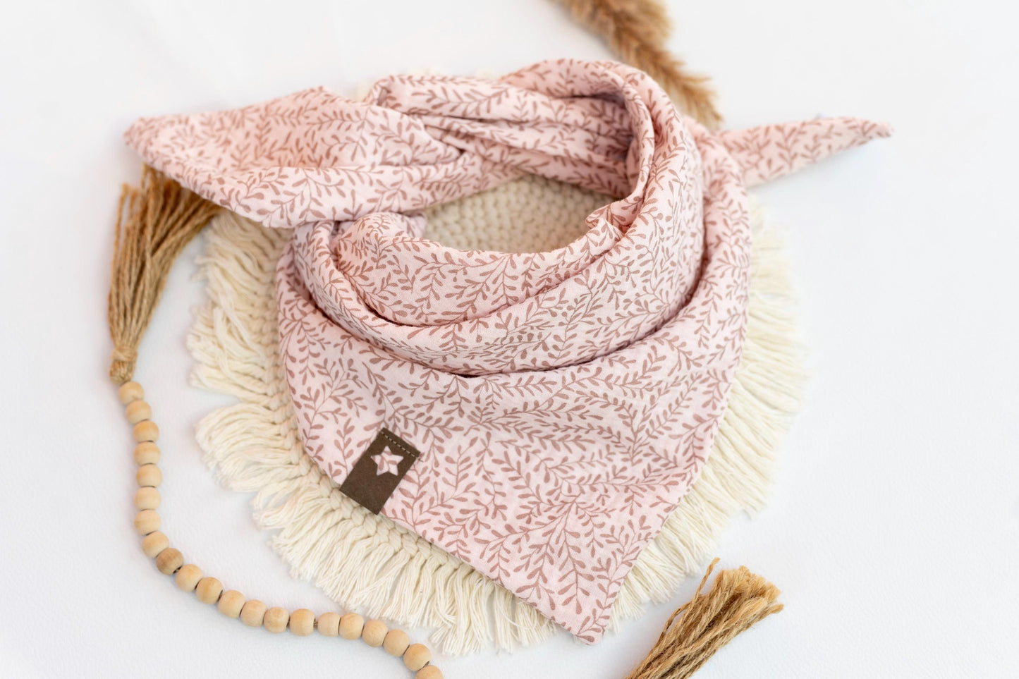 BIO Musselin Dreieckstuch Kinder - rosa Blumen
