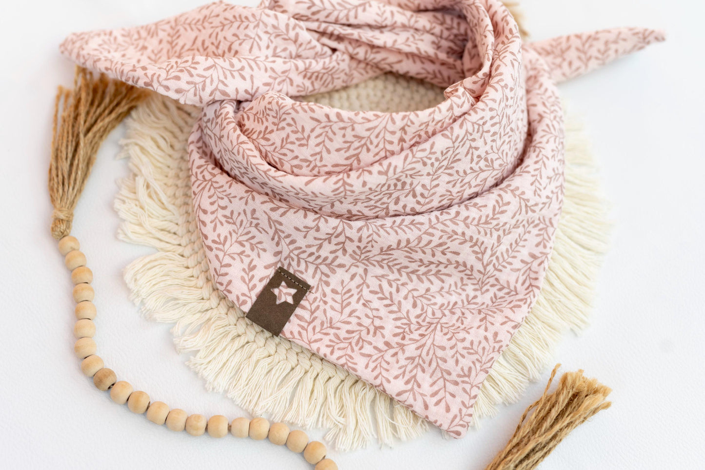 BIO Musselin Dreieckstuch Kinder - rosa Blumen
