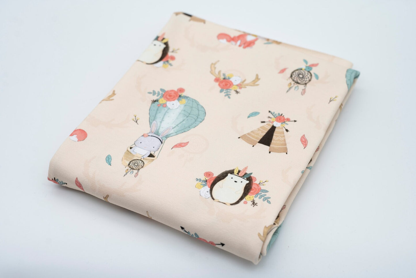 Aquarell Jersey Boho Hase Fuchs & Igel