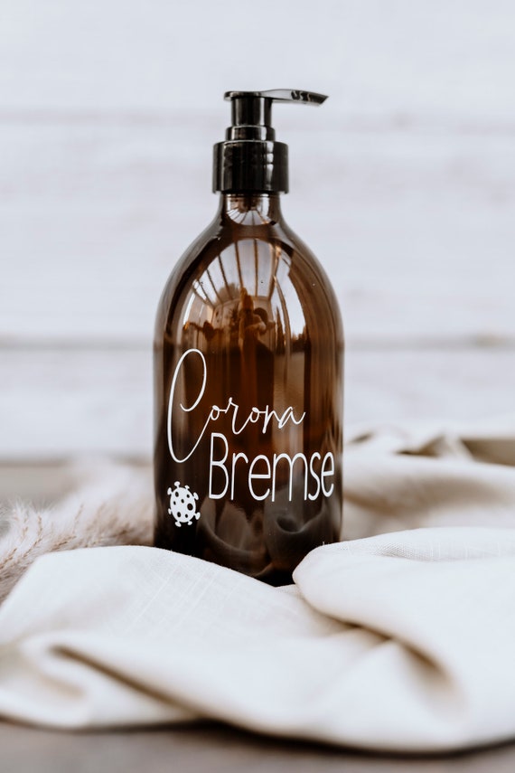 Seifenspender Desinfektionspender Glas braun vintage 500ml Desinfektionsmittel