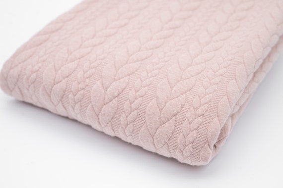 Stoff Jacquard Strickstoff Zopfmuster ice rosa