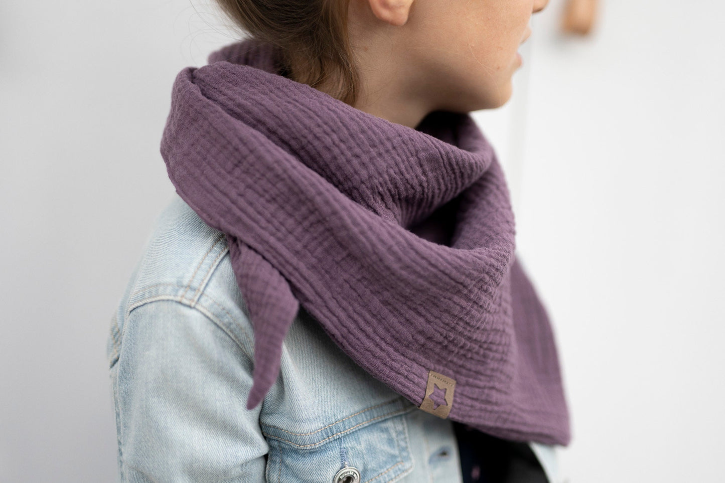 Musselin Dreieckstuch Kinder - mauve