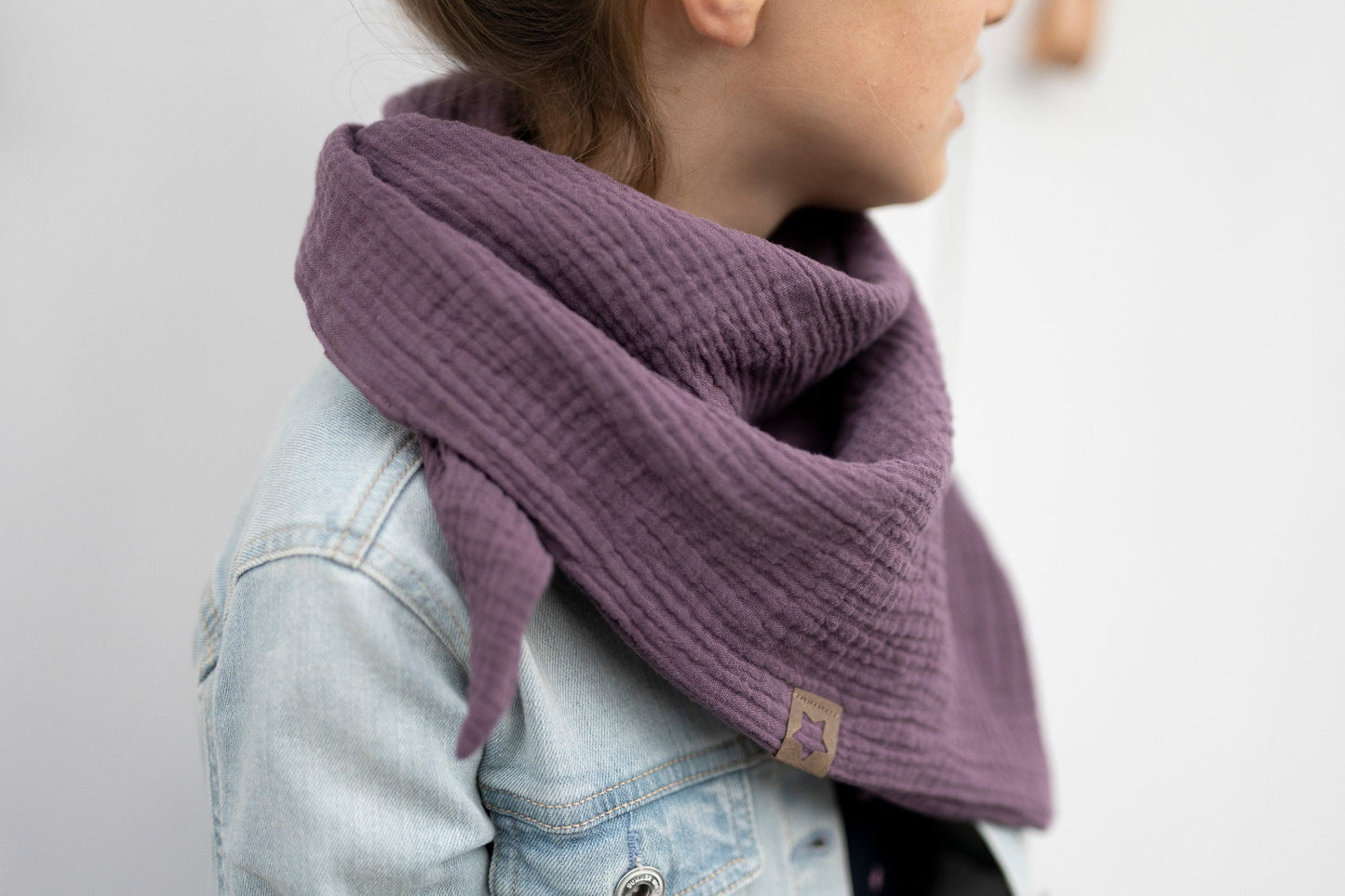 Musselin Dreieckstuch Kinder - mauve