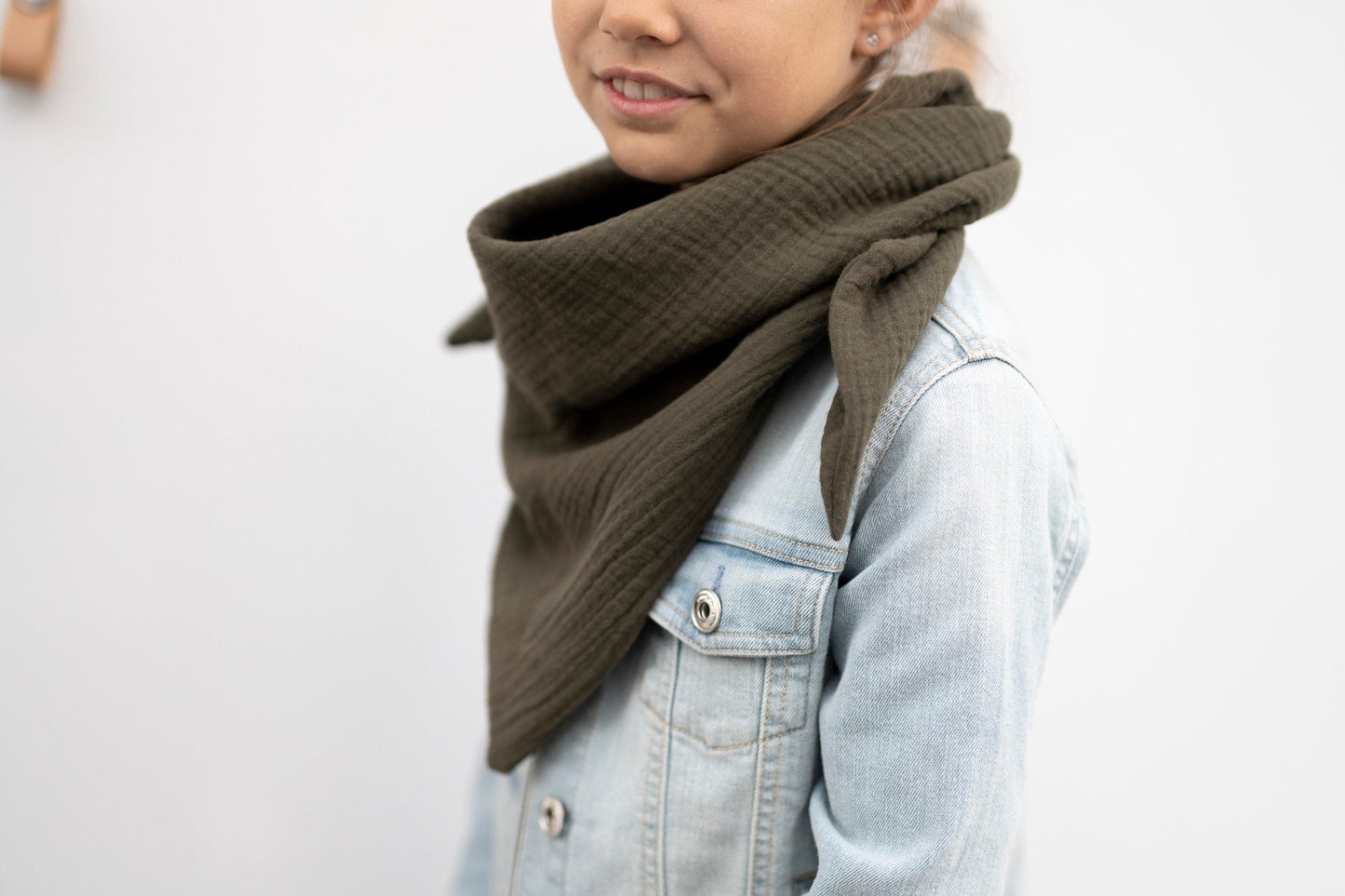 Musselin Dreieckstuch Kinder - khaki
