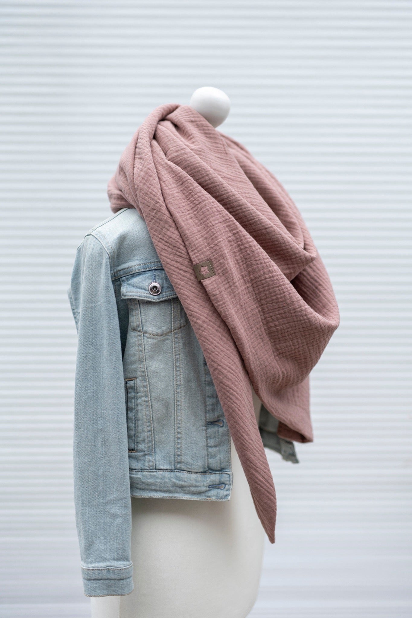 Musselin XXL Tuch Dreieckstuch old blush