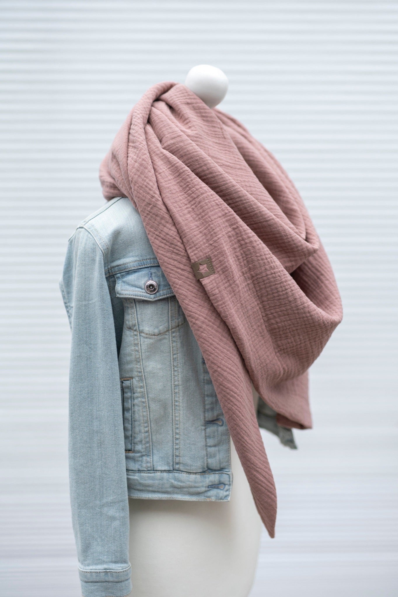 Musselin XXL Tuch Dreieckstuch old blush