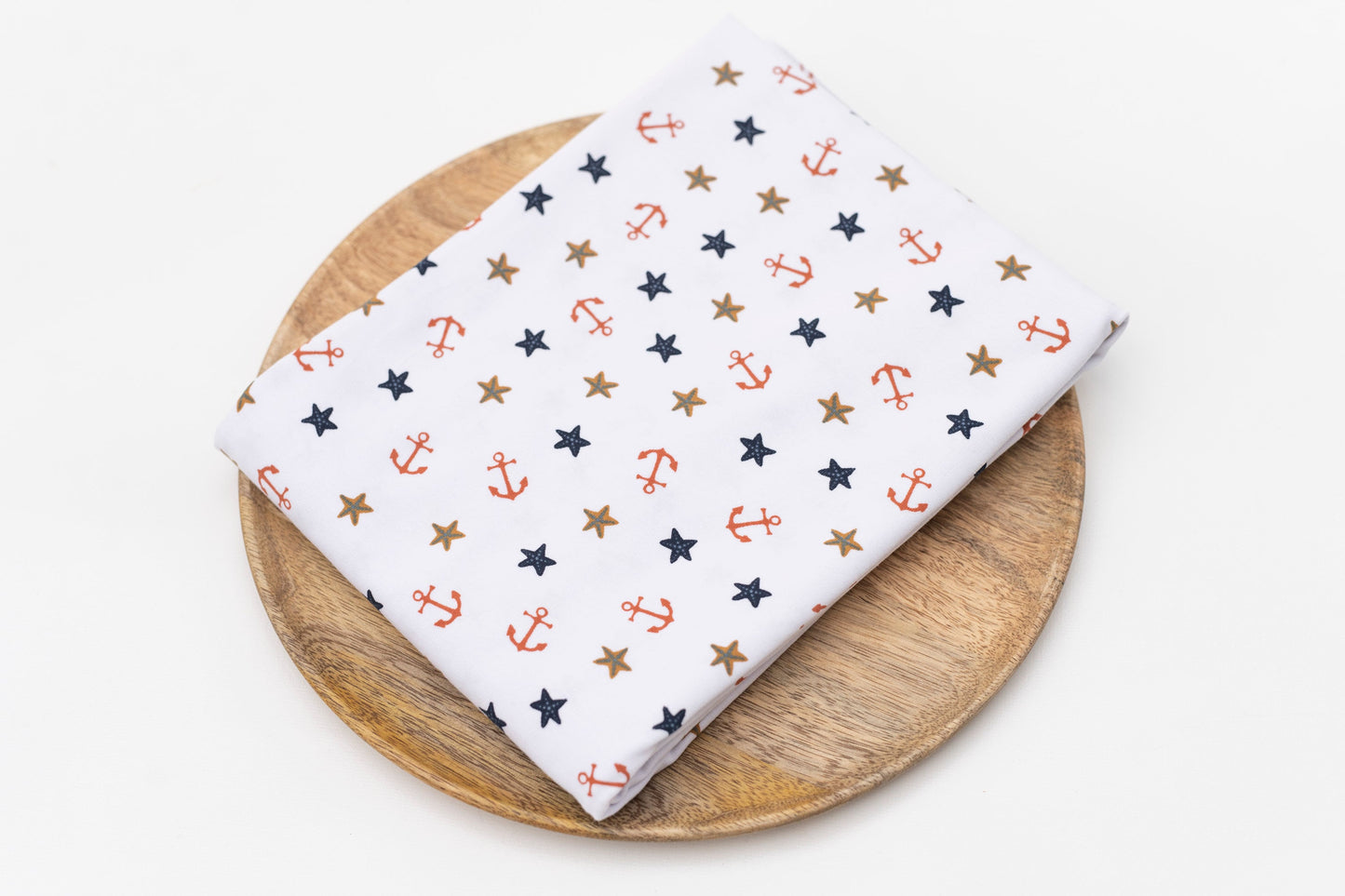 JERSEY Anker Sterne - weiß -  Blau