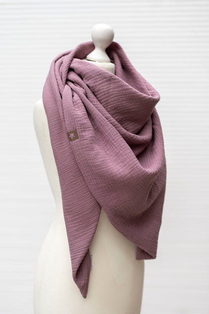 Musselin XXL Tuch Dreieckstuch Lilac