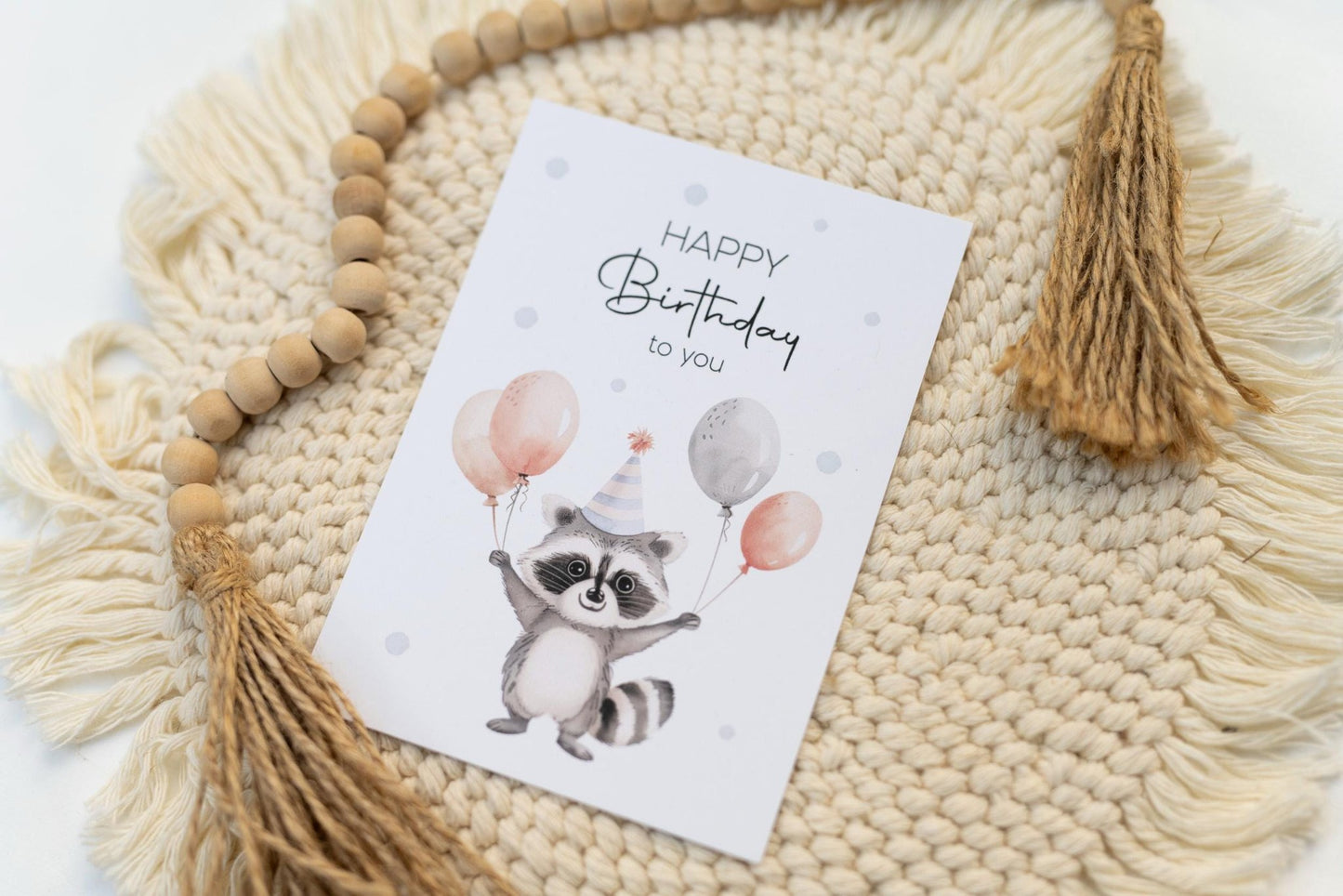 Glückwunschkarte Geburtstag - Waschbär