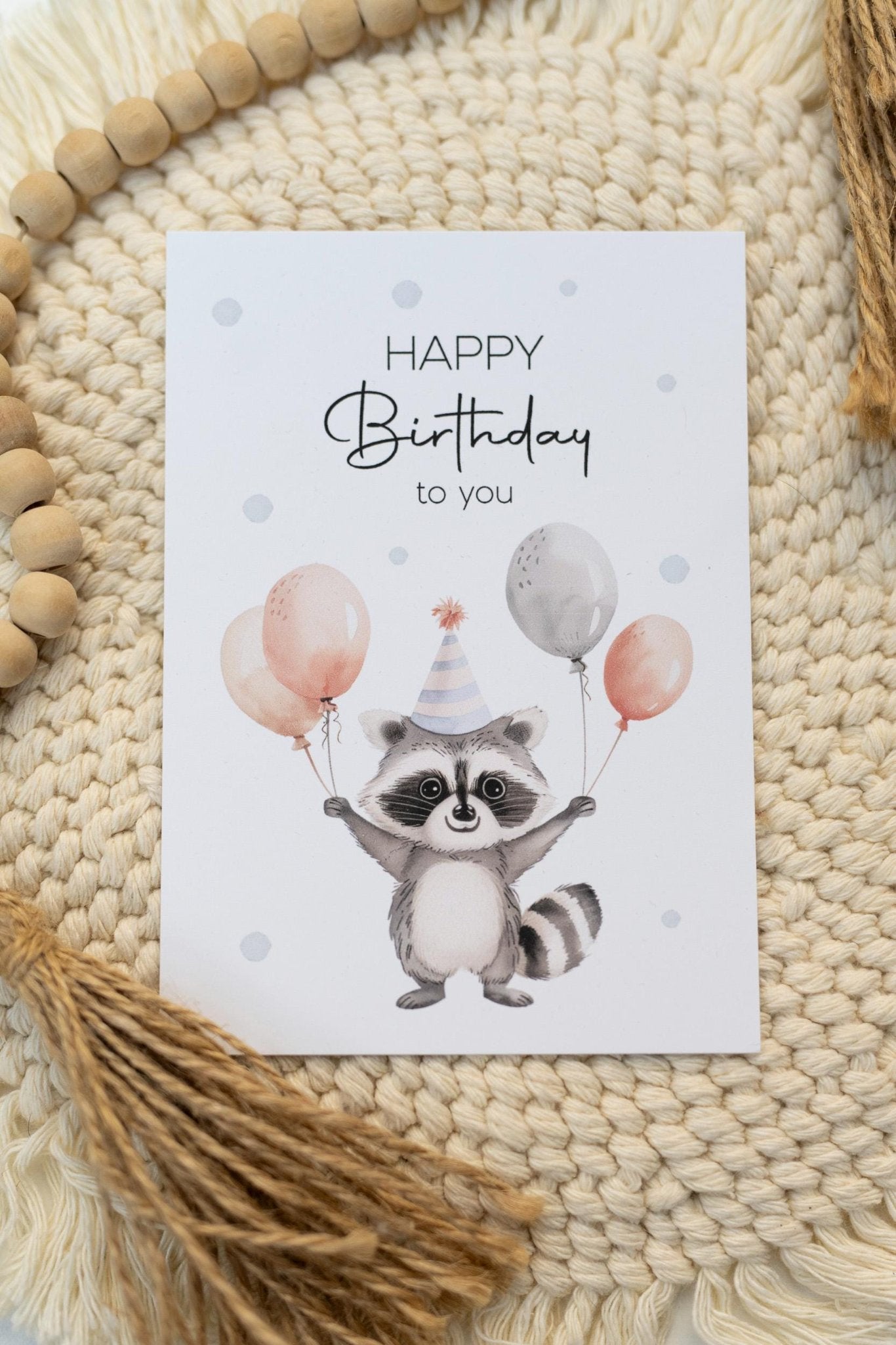 Glückwunschkarte Geburtstag - Waschbär
