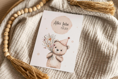 Glückwunschkarte Geburtstag - Teddy