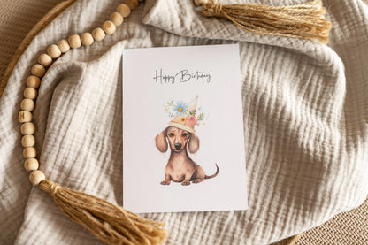 Glückwunschkarte Geburtstag - Dackel