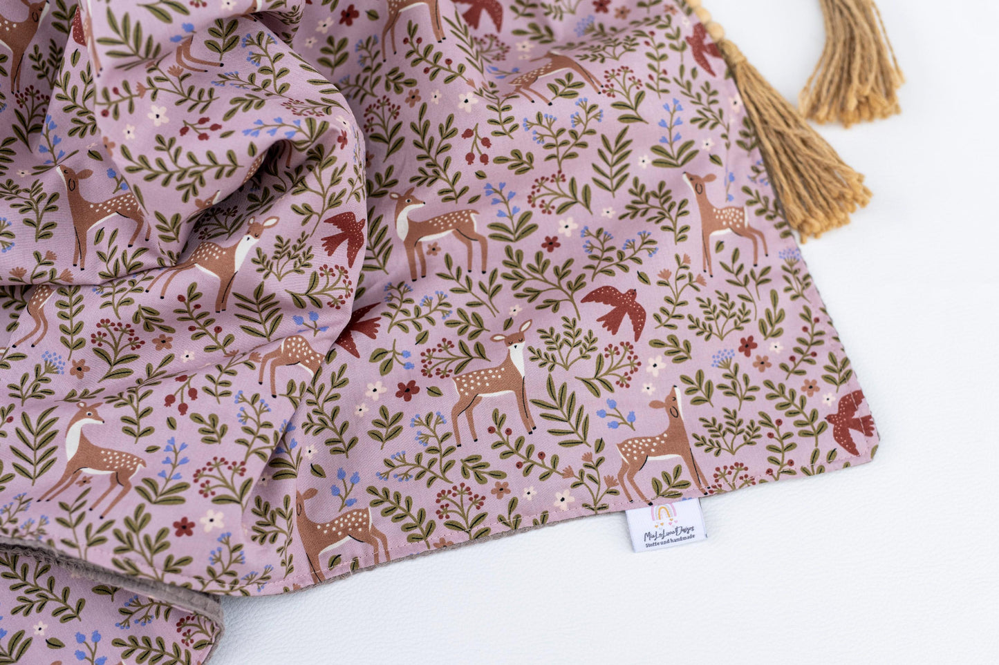 Babydecke Rehkitz - mauve