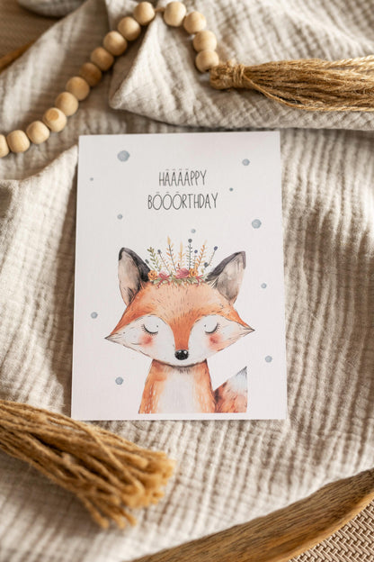 Glückwunschkarte Geburtstag - Fuchs