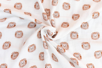 Musselin Stoff Löwe weiß