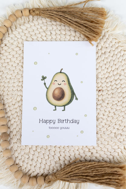 Glückwunschkarte Geburtstag - Avocado