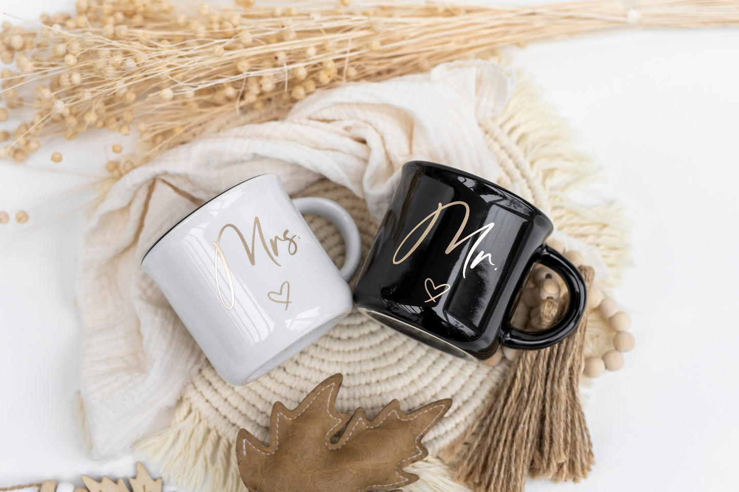 Vintage Tasse Hochzeit Mr. & Mrs. gold