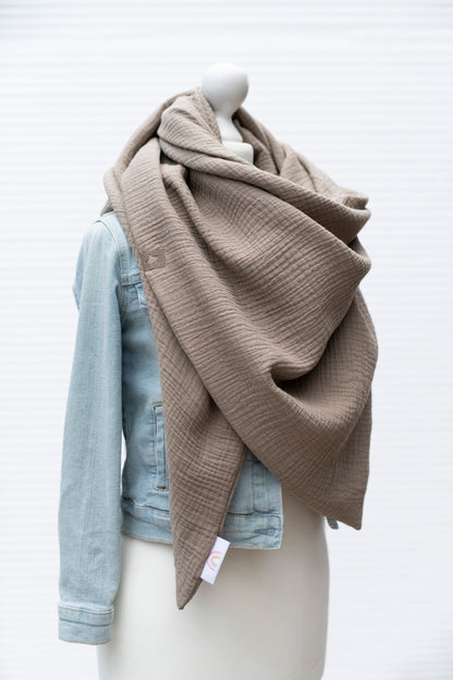 Musselin XXL Tuch taupe