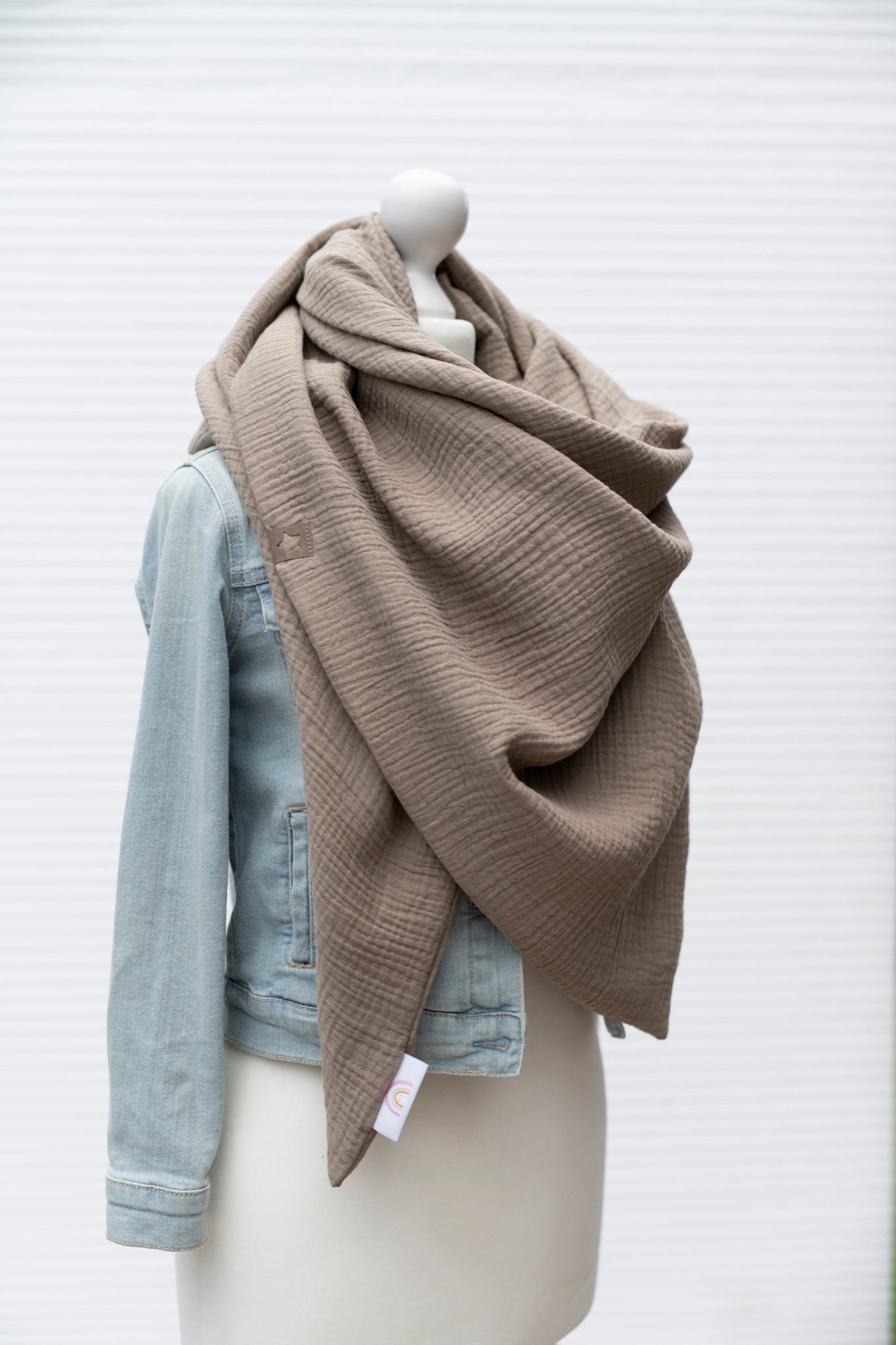 Musselin XXL Tuch taupe