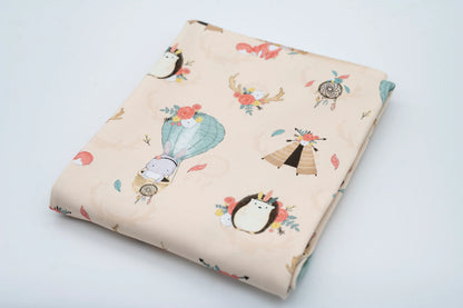 Aquarell Jersey Boho Hase Fuchs & Igel