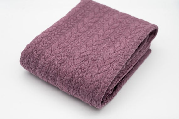 Stoff Jacquard Strickstoff Zopfmuster berry