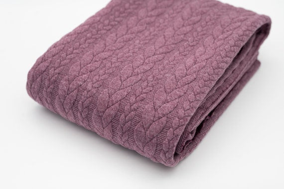 Stoff Jacquard Strickstoff Zopfmuster berry