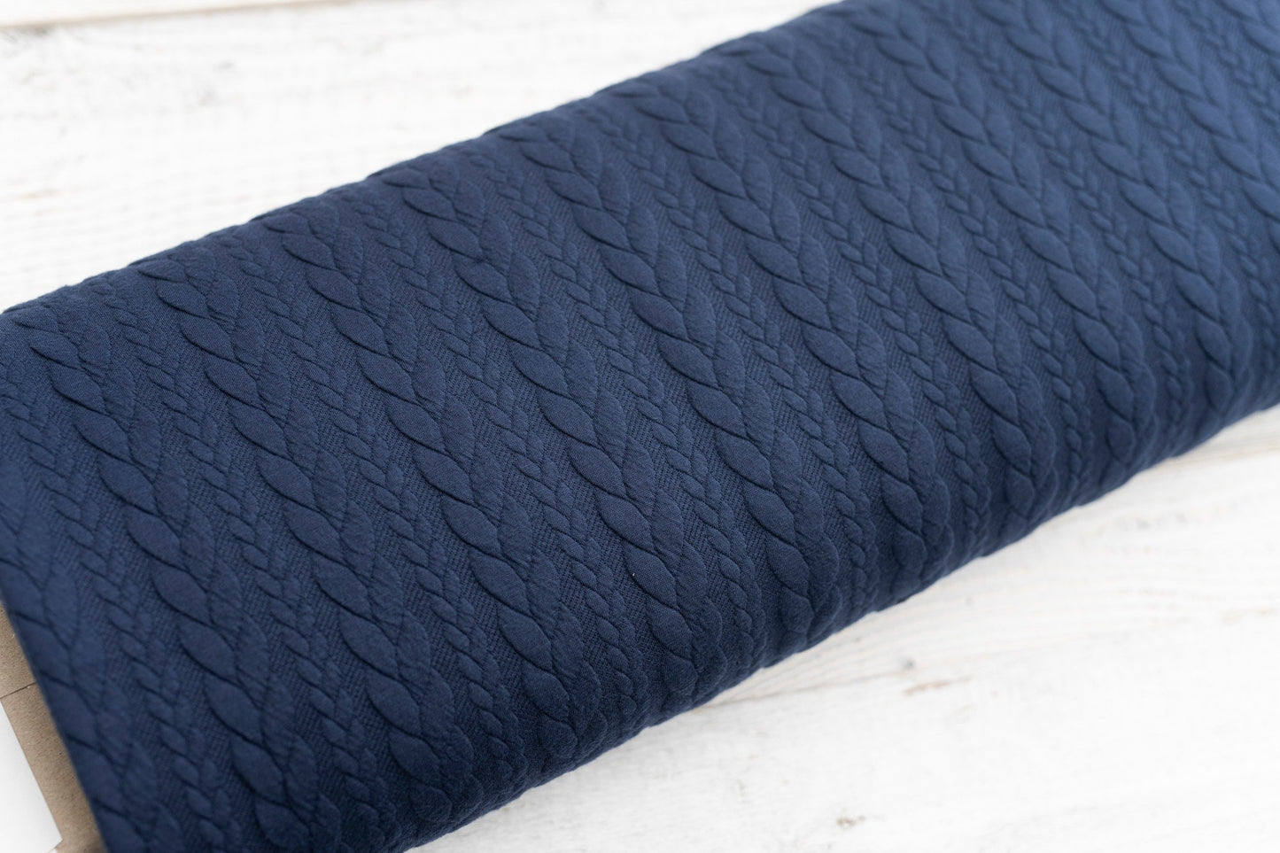 Stoff Jacquard Strickstoff Zopfmuster nachtblau navy 0,5m