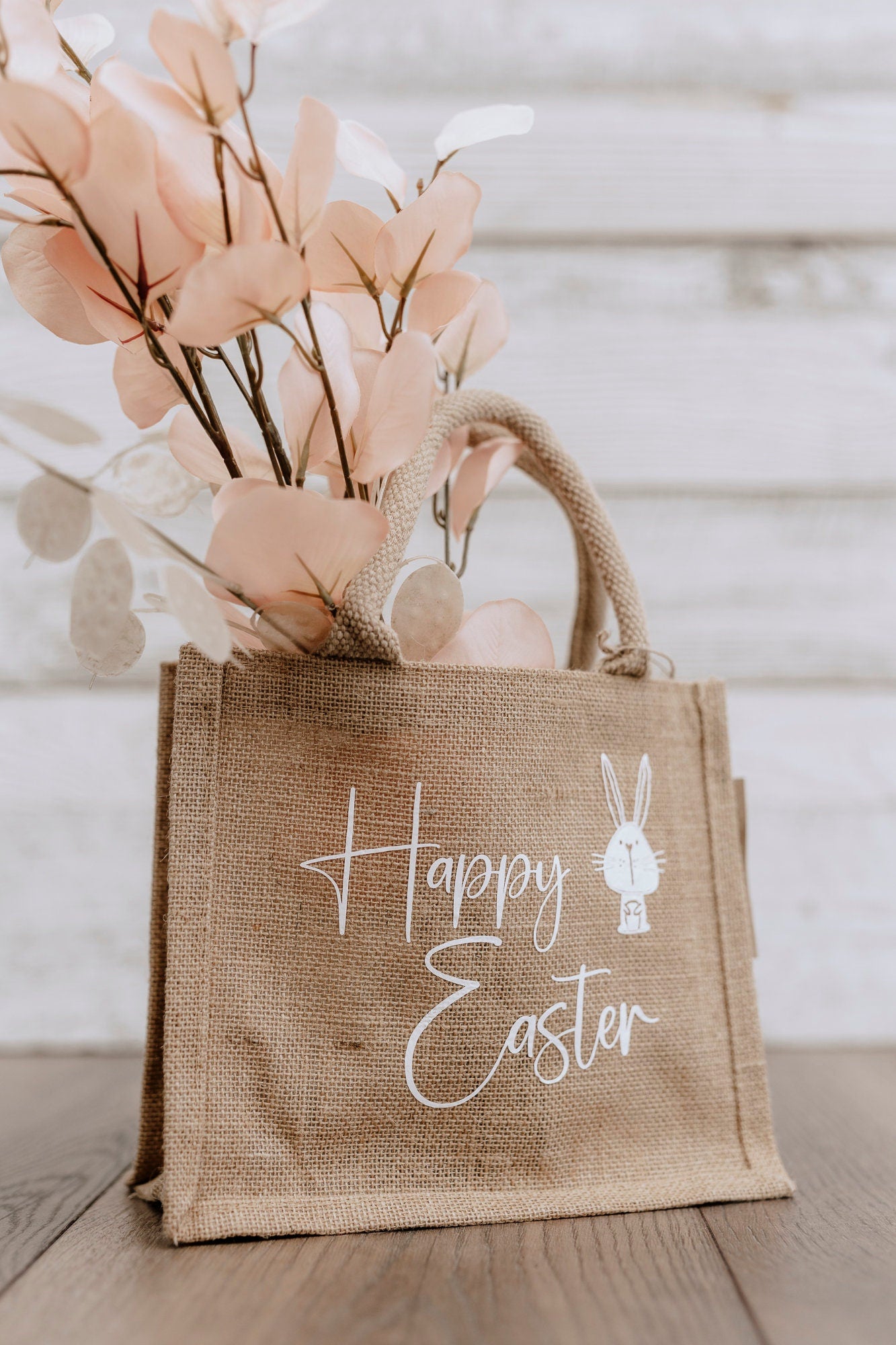 Kleine Jute Tasche " Happy Easter" Ostern Hase